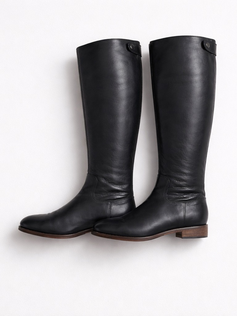 Gidigio Classic Tall Black Leather Riding Boots (38) Made in Italy